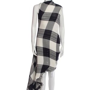 Plaid Asymmetrical Dress